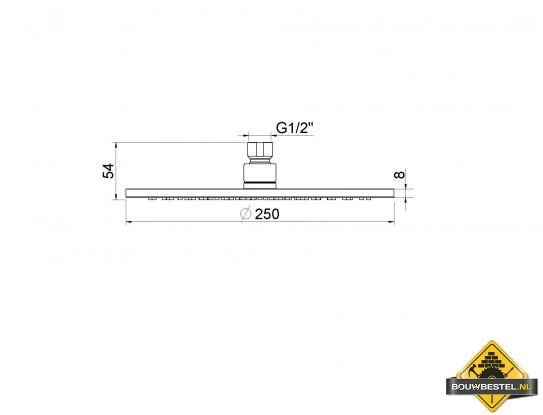 Caral Hoofddouche Rond 25 X 0,8 Cm Chroom - Afbeelding 2