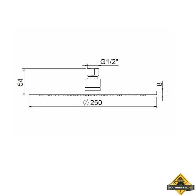 Caral Hoofddouche Rond 25 X 0,8 Cm Geborsteld Staal - Afbeelding 2