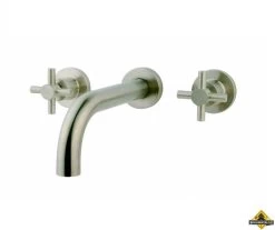 Cross Inbouw-wastafelmengkraan 2-knops Geborsteld Staal