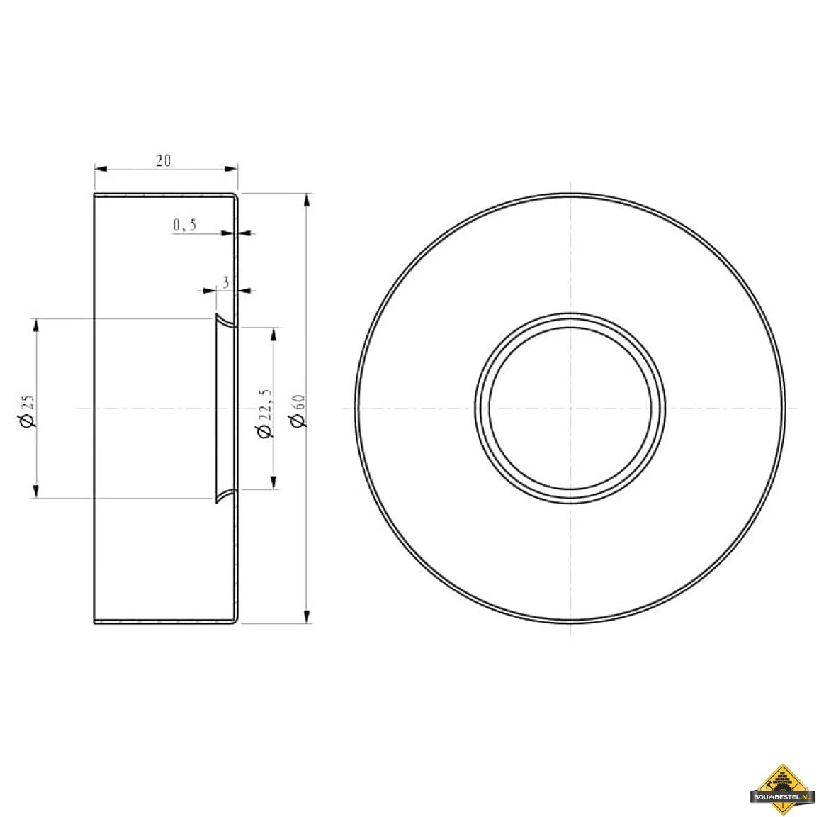 Douchearm Rond Muurbevestiging 35cm Mat Zwart - Afbeelding 2