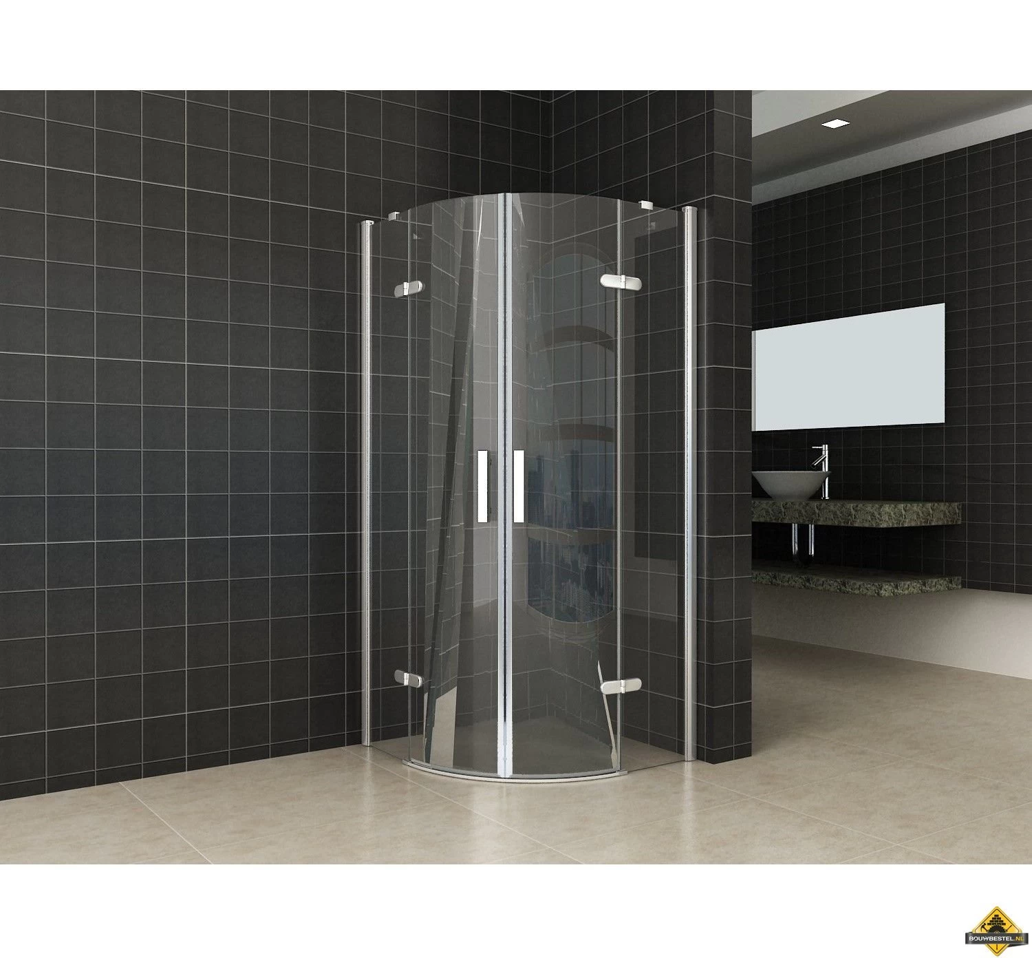 Wiesbaden Double Douchecabine Met Draaideuren 900x900x2000 Chroom 8mm NANO