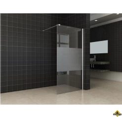 Wiesbaden Inloopdouche Met Muurprofiel 700x2000 10mm NANO Met Gedeeltelijk Mat Glas