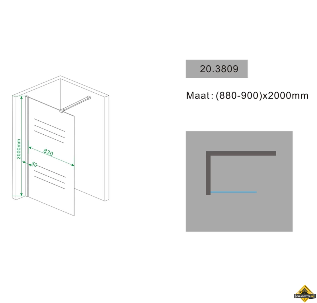 Wiesbaden Comfort Inloopdouche 90 Cm - Afbeelding 3