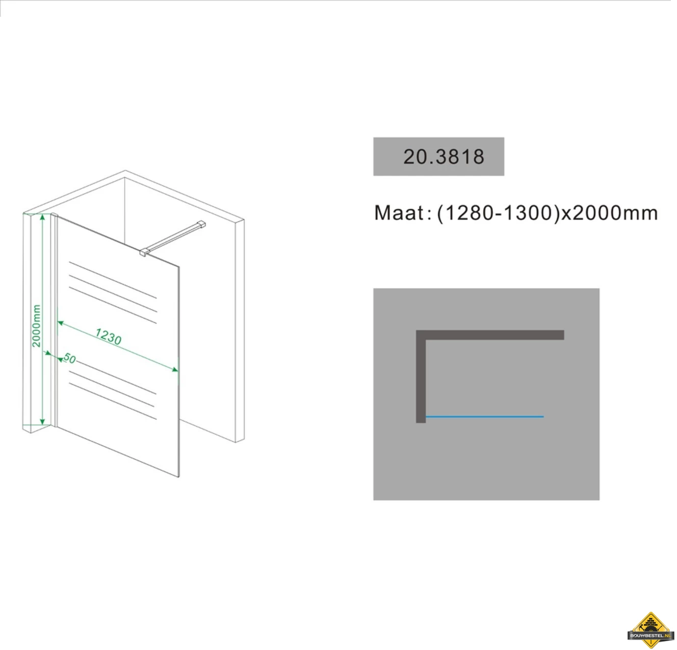 Wiesbaden Comfort Inloopdouche 130 Cm - Afbeelding 3