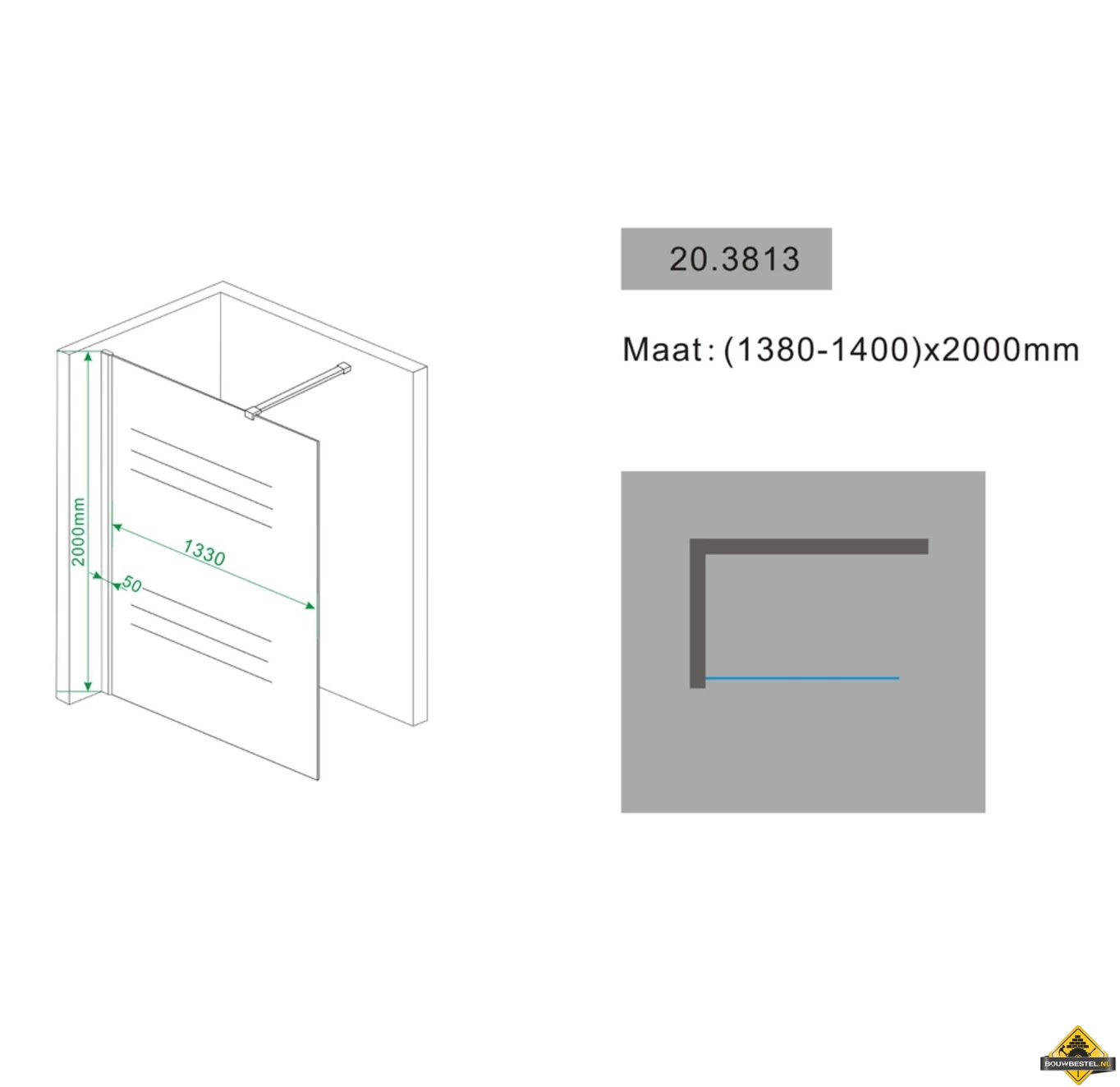 Wiesbaden Comfort Inloopdouche 140 Cm - Afbeelding 3