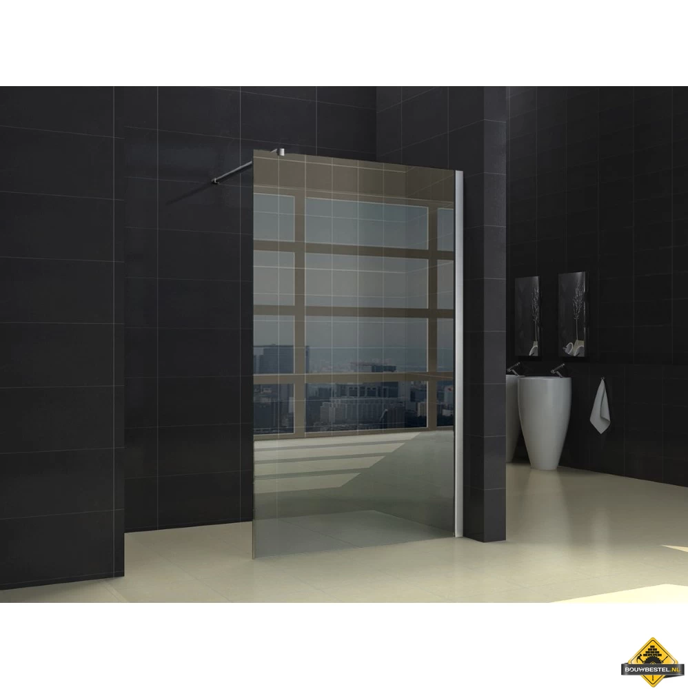 Wiesbaden Twice Douchecabine Dubbele Deur 900x900x2000 Chroom 8mm NANO