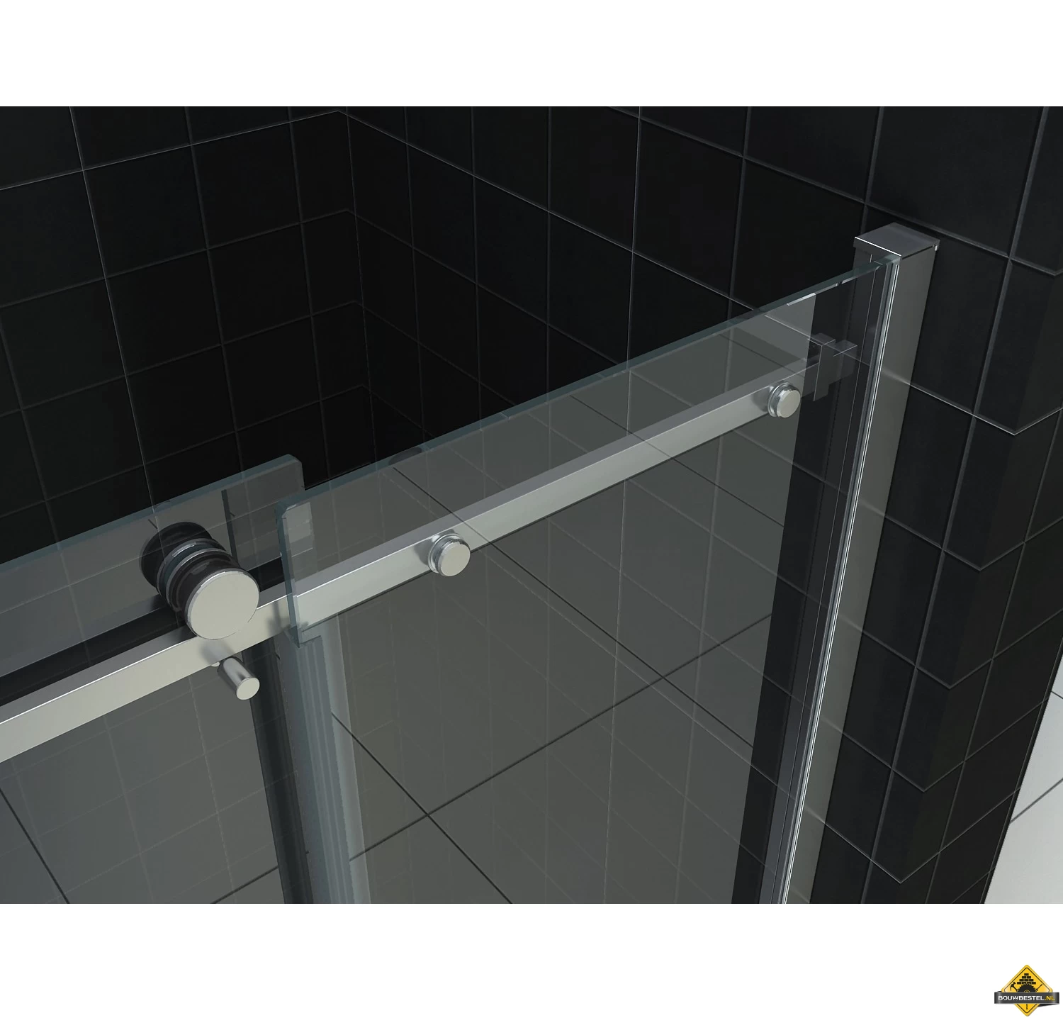 Wiesbaden Slide Douchedeur Nis 2-delig 1100x2000 Chroom 8mm NANO - Afbeelding 4