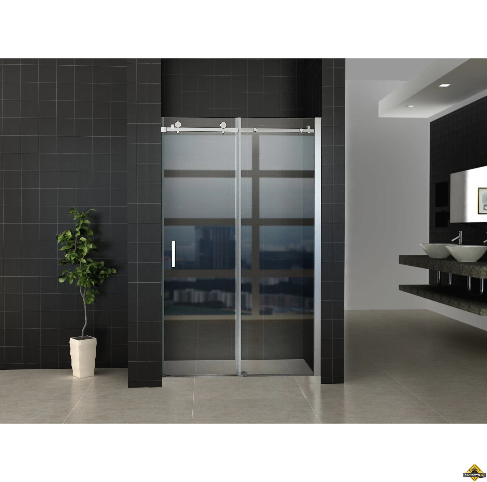 Wiesbaden Slide Douchedeur Nis 2-delig 1100x2000 Chroom 8mm NANO