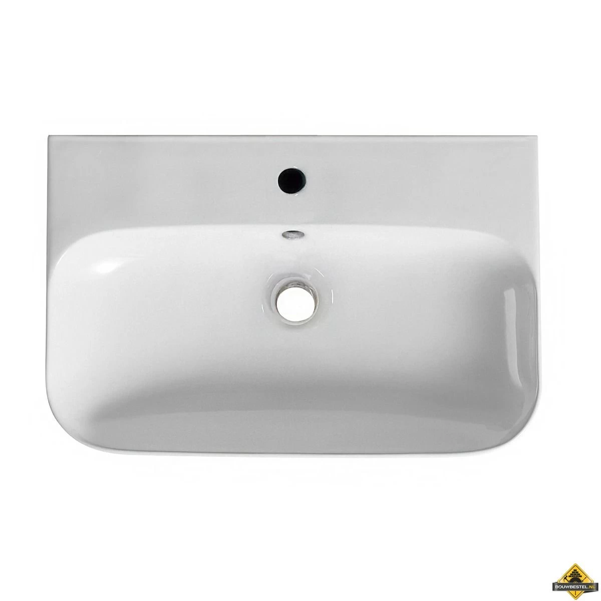 Finta Vrijhangende Wastafel 65,5 X 42 X 16,5 Cm Keramiek Glans Wit - Afbeelding 2