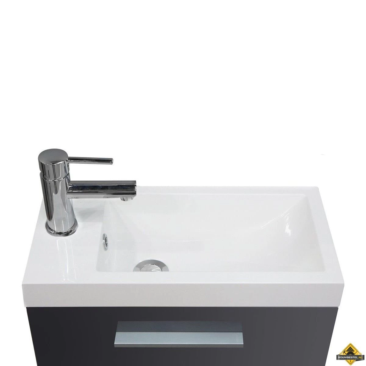 Emma Fonteinmeubel 50 X 25 Cm Hoogglans Grijs - Afbeelding 2