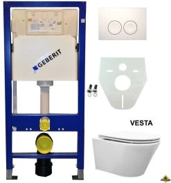 Geberit UP 100 Vesta Wc + Flatline Zitting + Delta 21 Wit