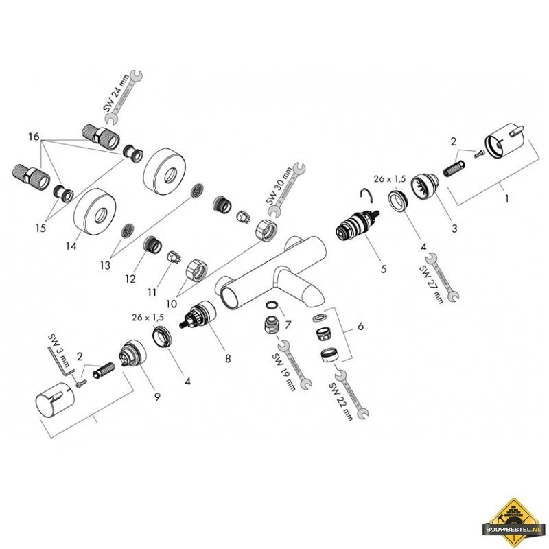 Hansgrohe Ecostat Comfort Badthermostaat - Afbeelding 3
