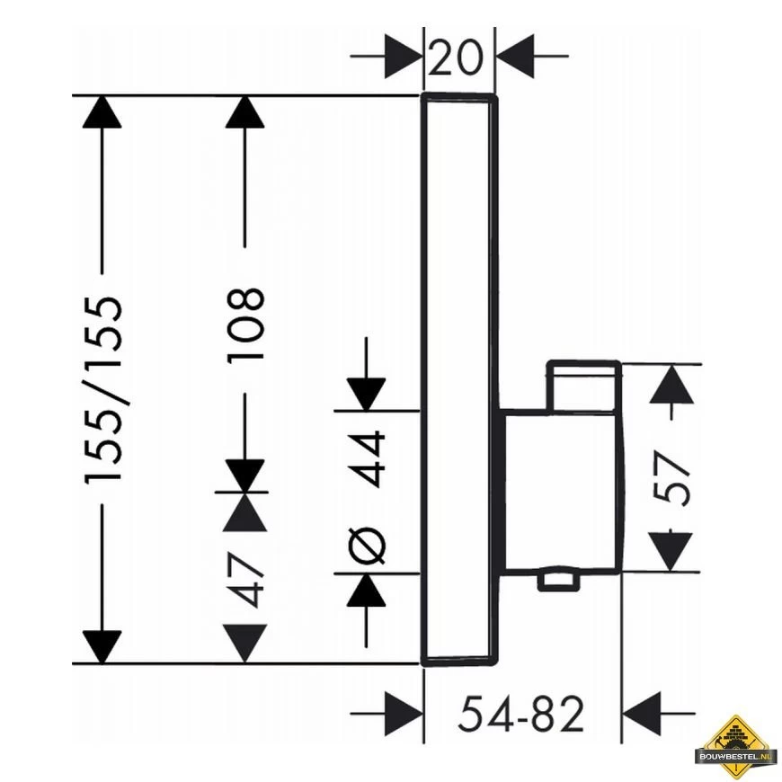 Hansgrohe Showerselect Afdekset Voor Inbouwthermostaat Met 2 Stopfuncties Chroom - Afbeelding 4