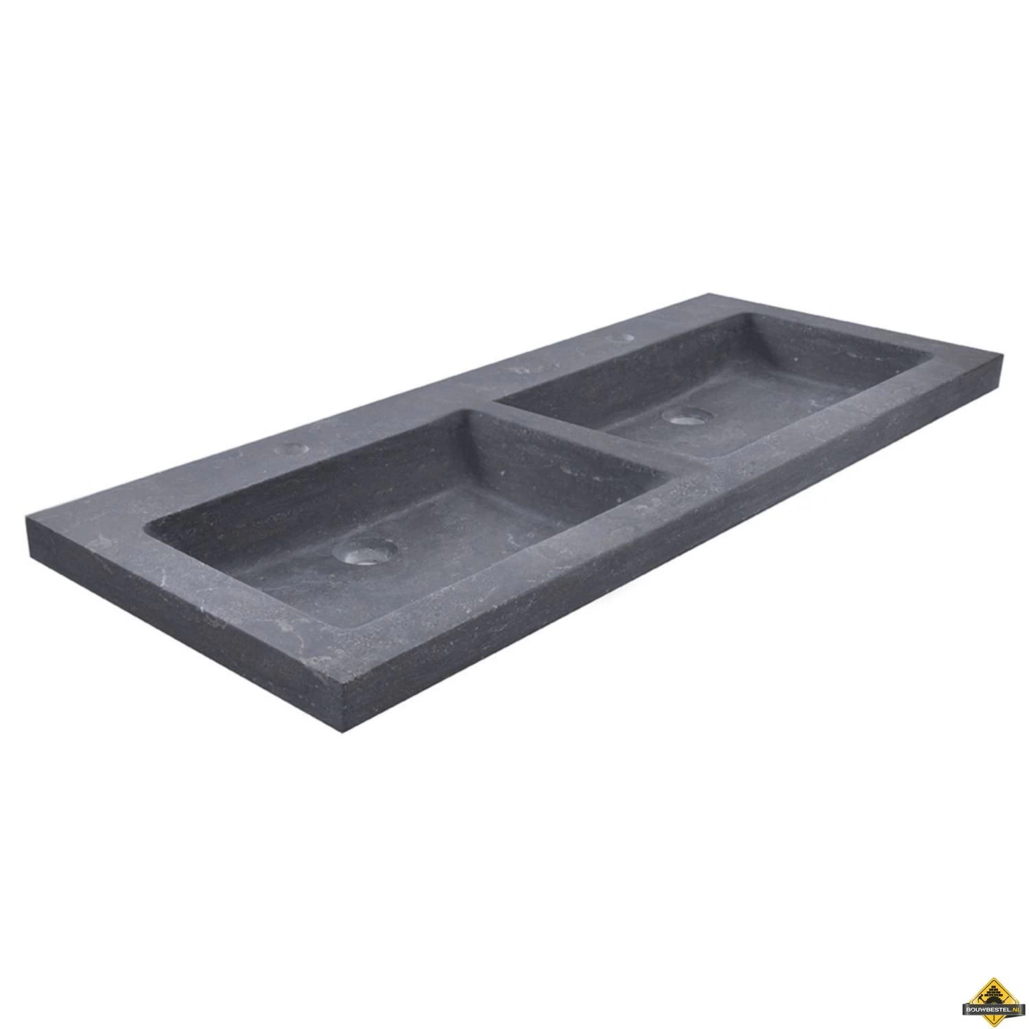 Wiesbaden Hardstenen Meubelwastafel Dubbel 120x46x5 Met 2 Kraangaten