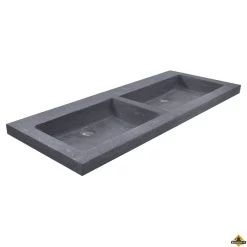 Wiesbaden B-stone Dubbele Wastafel 120x46cm Zonder Kraangat
