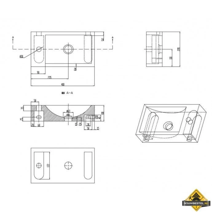 Wiesbaden B-stone Fontein 40 X 22 Cm Links - Afbeelding 4