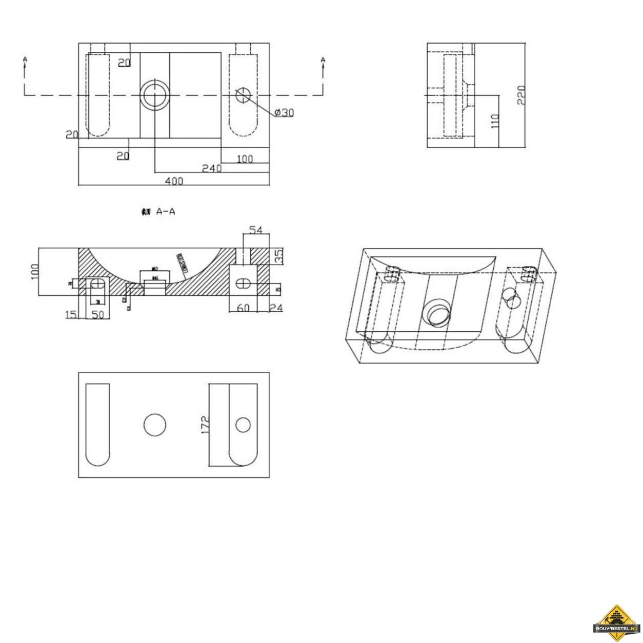 Wiesbaden B-stone Fontein 40 X 22 Cm Rechts - Afbeelding 4