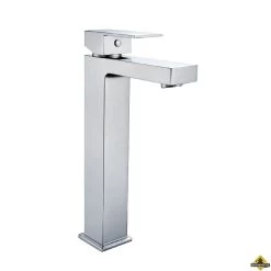 Hoge Wastafelmengkraan Vierkant Chroom