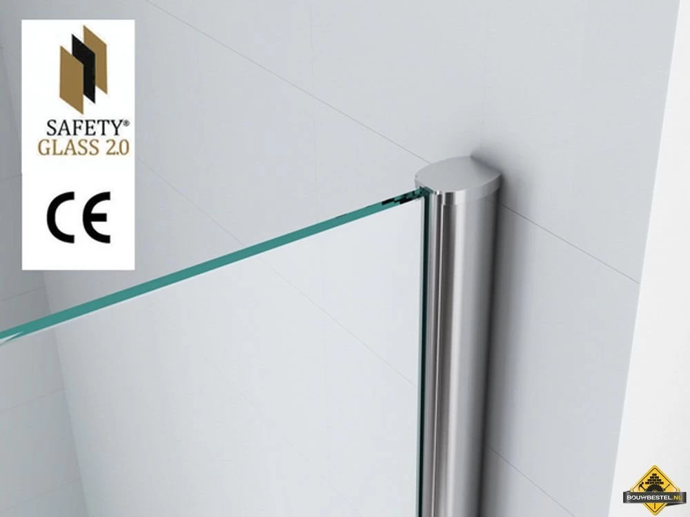 Wiesbaden Inloopdouche Safety Glass 10mm NANO 800x2000 - Afbeelding 2