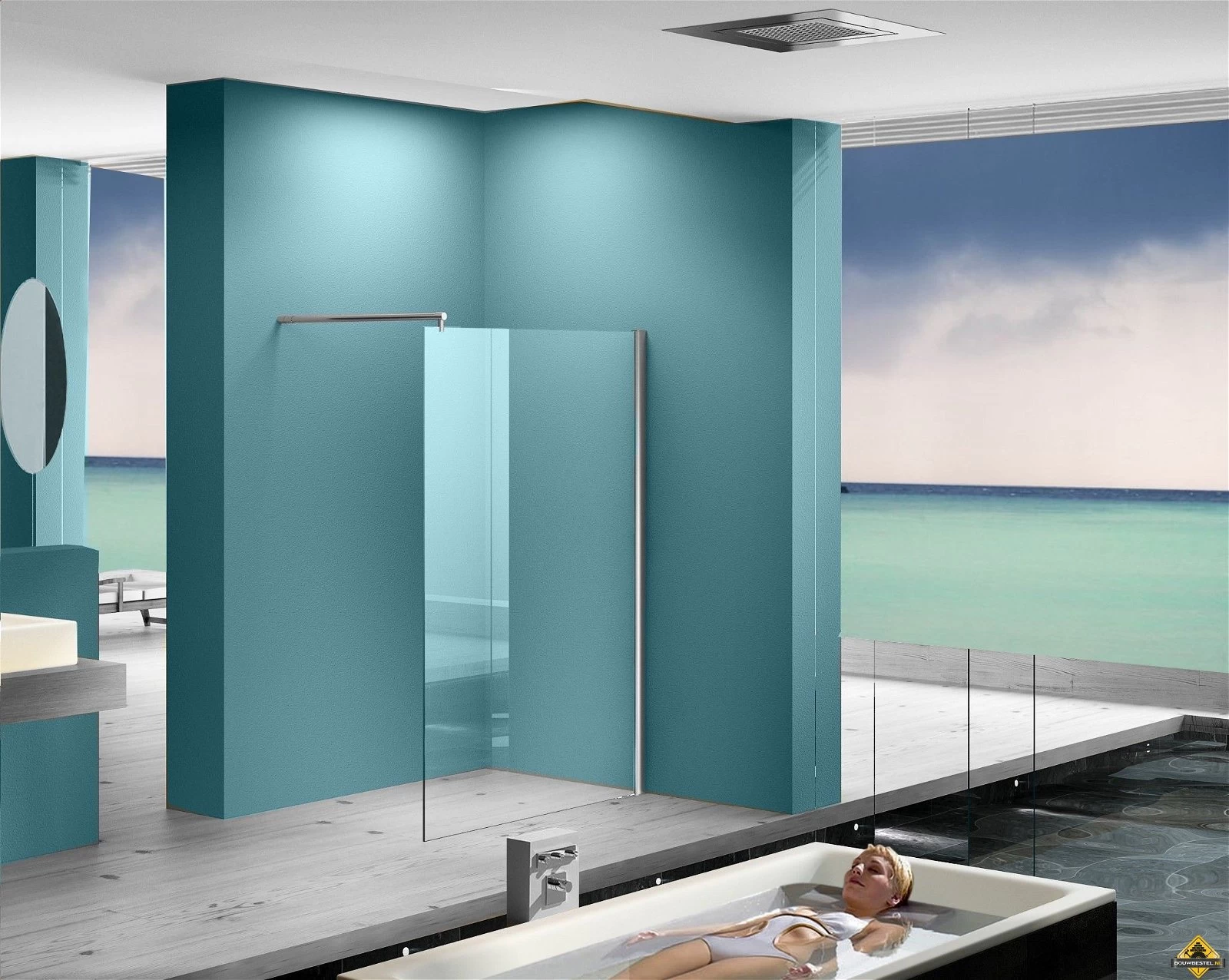 Eco Inloopdouche Met Muurprofiel NANO 500x2000 8mm