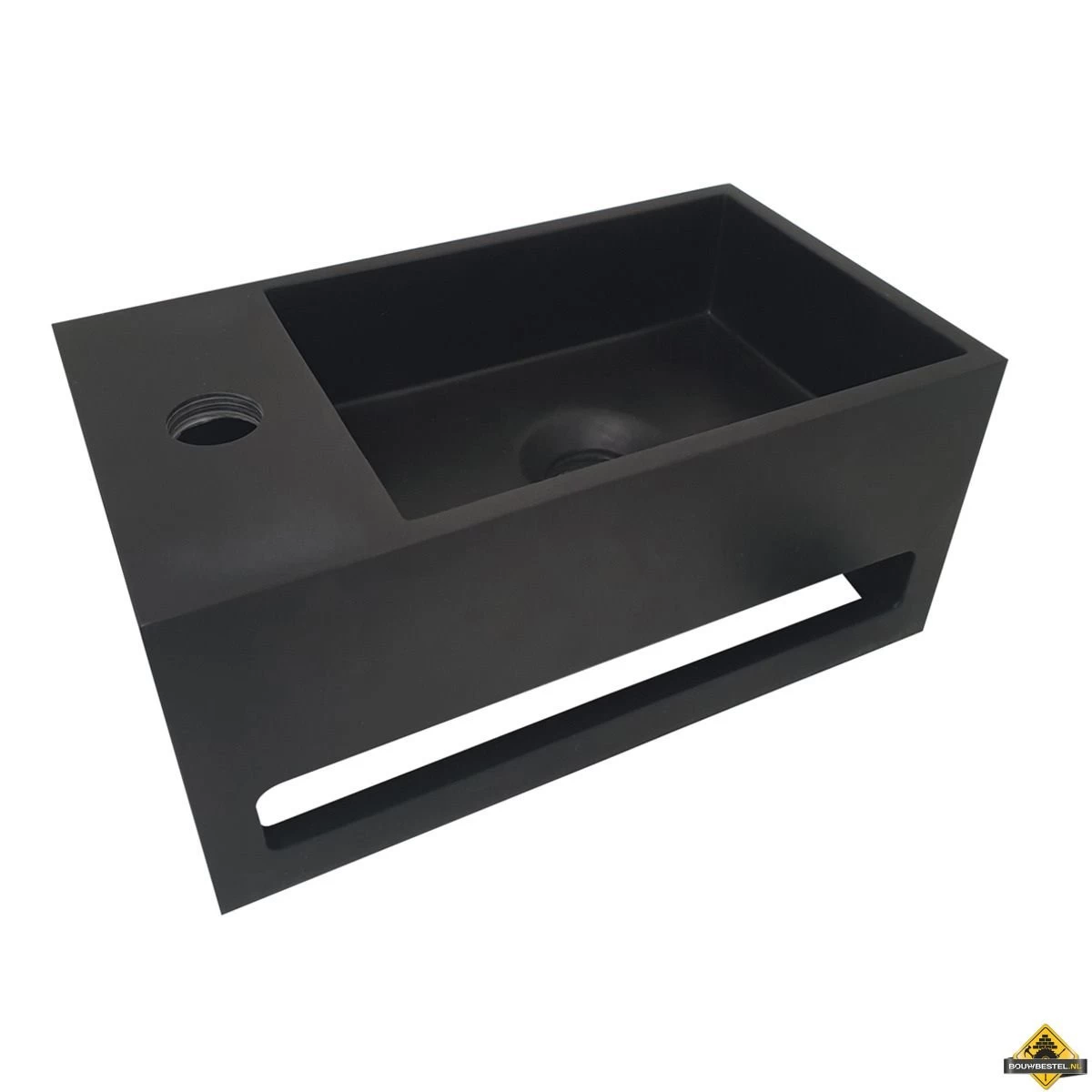 Wiesbaden Julia Fontein Solid Surface 35 X 20 X 16 Cm Mat Zwart Links