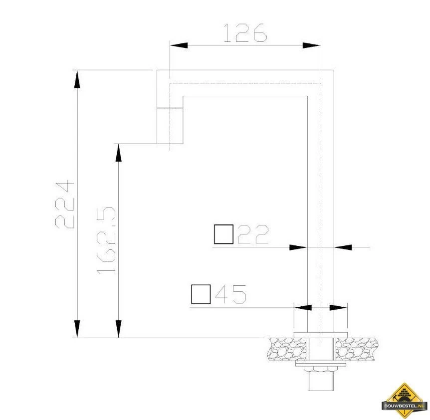 Kappa Toiletkraan Staand Chroom - Afbeelding 2
