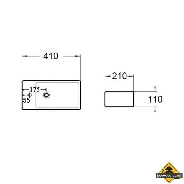 Keramische Fontein Pax Rechts Met Kraan En Afvoer - Afbeelding 2