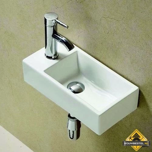 Keramische Fontein Pax Links Met Kraan En Afvoer