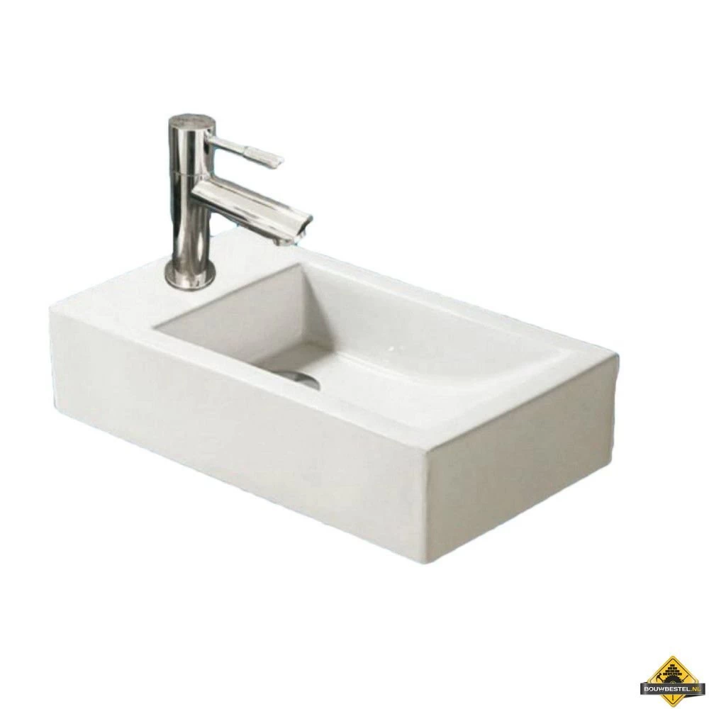 Keramische Fontein Qubic Links Met Kraan En Afvoer