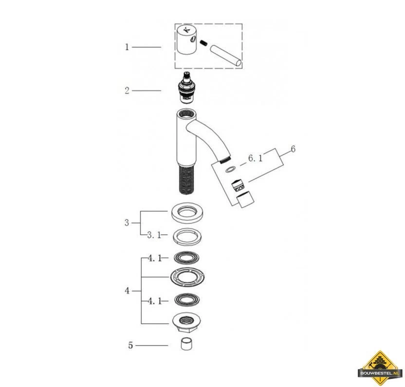 Wiesbaden Cadans Toiletkraan Chroom - Afbeelding 3