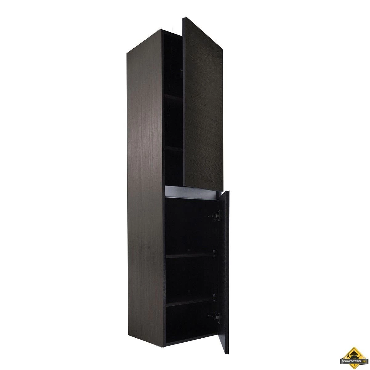 Wiesbaden Vision Kolomkast 2 Deuren 160x35x35 Cm Houtnerf Grijs - Afbeelding 2