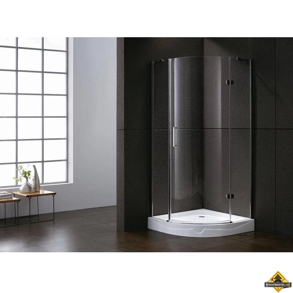 Kwartronde Douchecabine Met 1 Deur 90 Cm