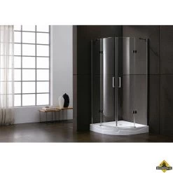 Kwartronde Douchecabine Met 2 Deuren 100 Cm