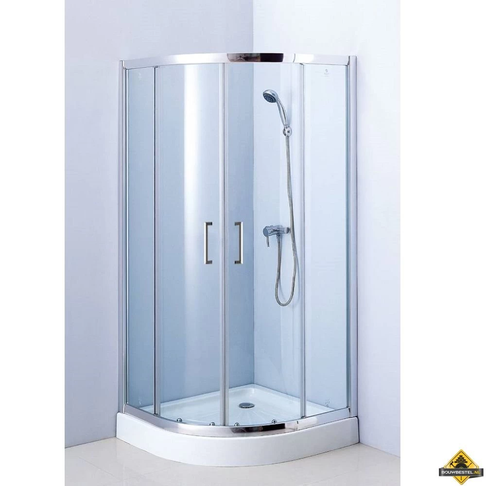Kwartronde Douchecabine Met Schuifdeur 100 Cm - Afbeelding 2