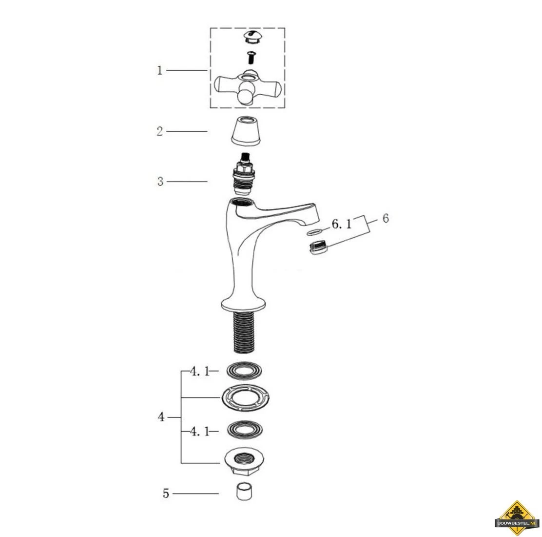 Wiesbaden Lento Toiletkraan Chroom - Afbeelding 2