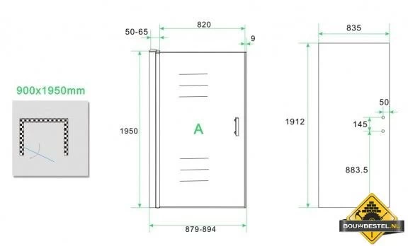 Eco Nisdeur Met Profiel 900x1950 6mm - Afbeelding 3