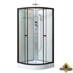 Limon Complete 1/4 Ronde Douchecabine 90x90x230 Cm Mat Zwart