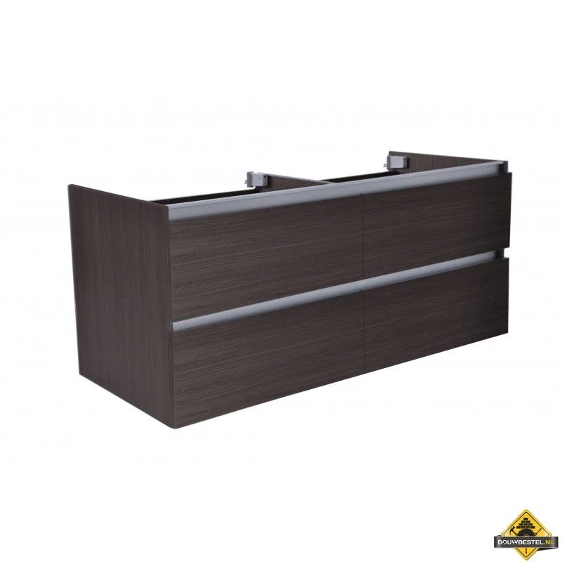 Wiesbaden Vision Losse Onderkast Dubbel Met 4 Laden 120x46 Cm Houtnerf Grijs