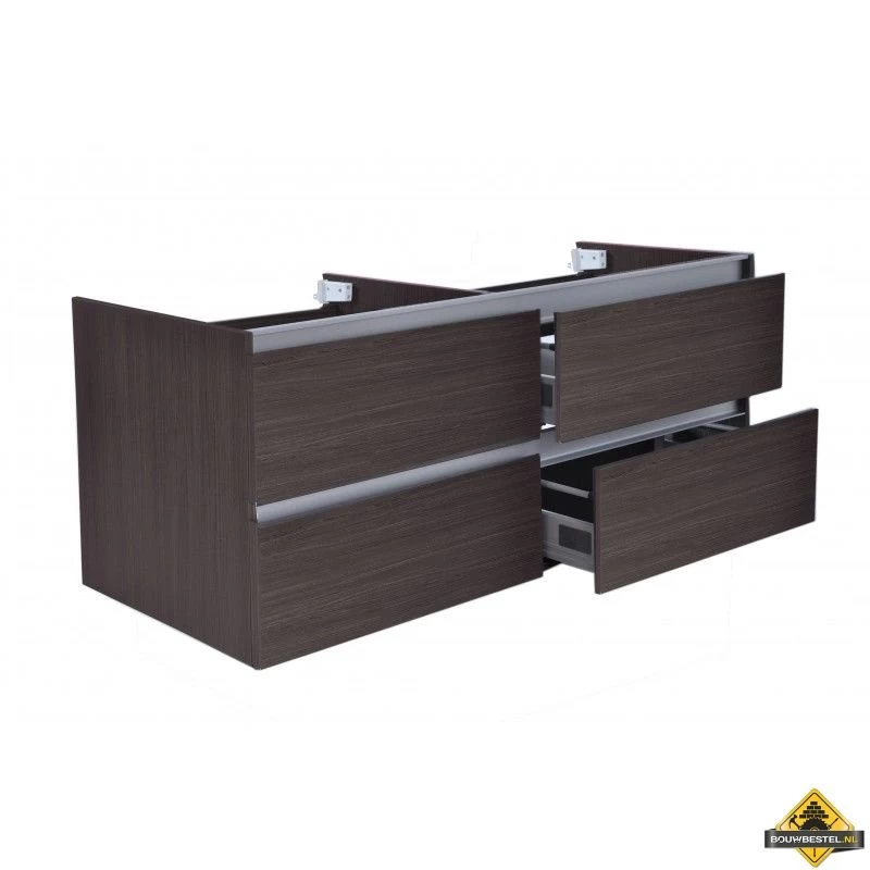 Wiesbaden Vision Losse Onderkast Dubbel Met 4 Laden 120x46 Cm Houtnerf Grijs - Afbeelding 2