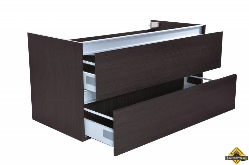 Wiesbaden Vision Losse Onderkast Met 2 Laden 100x46 Cm Houtnerf Grijs - Afbeelding 2