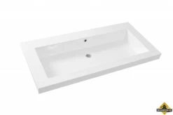 Wiesbaden Cubic Wastafel 100x46 Cm Zonder Kraangat Wit