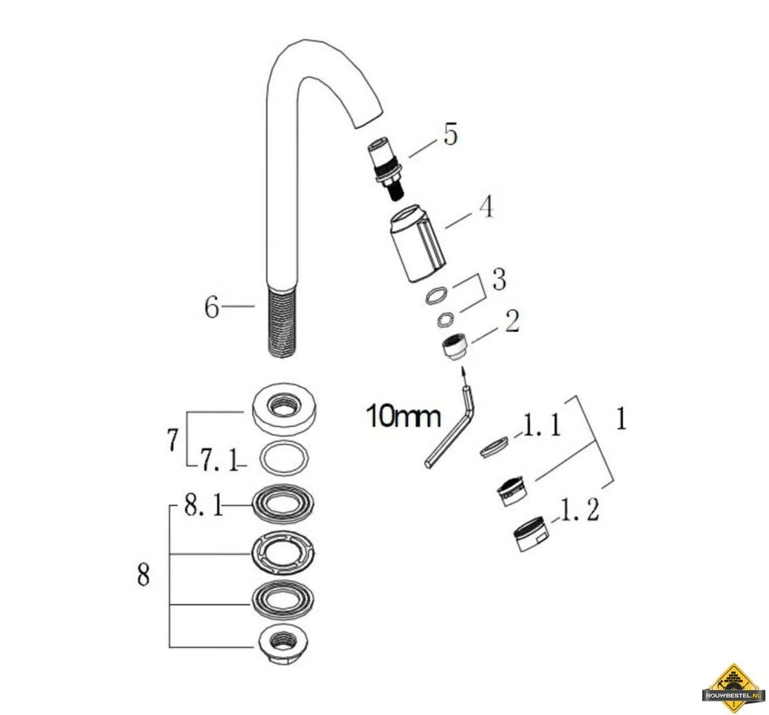 Wiesbaden Victoria Toiletkraan Chroom - Afbeelding 2
