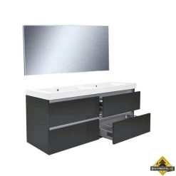 Wiesbaden Vision Meubelset (incl. Spiegel) 120 Cm Hoogglans Grijs