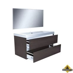 Wiesbaden Vision Meubelset (incl. Spiegel) 100 Cm Houtnerf Grijs