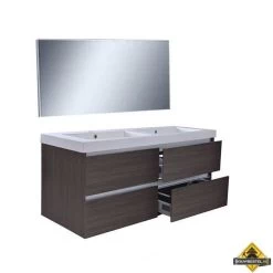 Wiesbaden Vision Meubelset (incl. Spiegel) 120 Cm Houtnerf Grijs