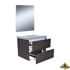 Wiesbaden Vision Meubelset (incl. Spiegel) 60 Cm Houtnerf Grijs