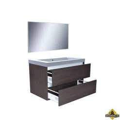 Wiesbaden Vision Meubelset (incl. Spiegel) 80 Cm Houtnerf Grijs