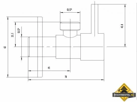 Minimal Hoekstopkraan Met Rozet 1/2x1/2