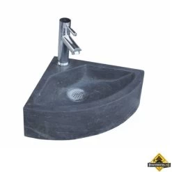 Natuursteen Fontein Corner Met Kraan, Rooster En Sifon