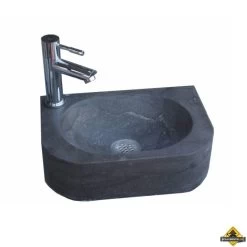 Natuursteen Fontein Flow Links Met Kraan, Rooster En Sifon